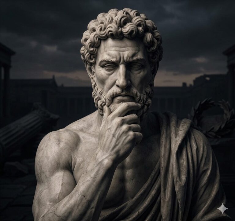 Stoic man thinking