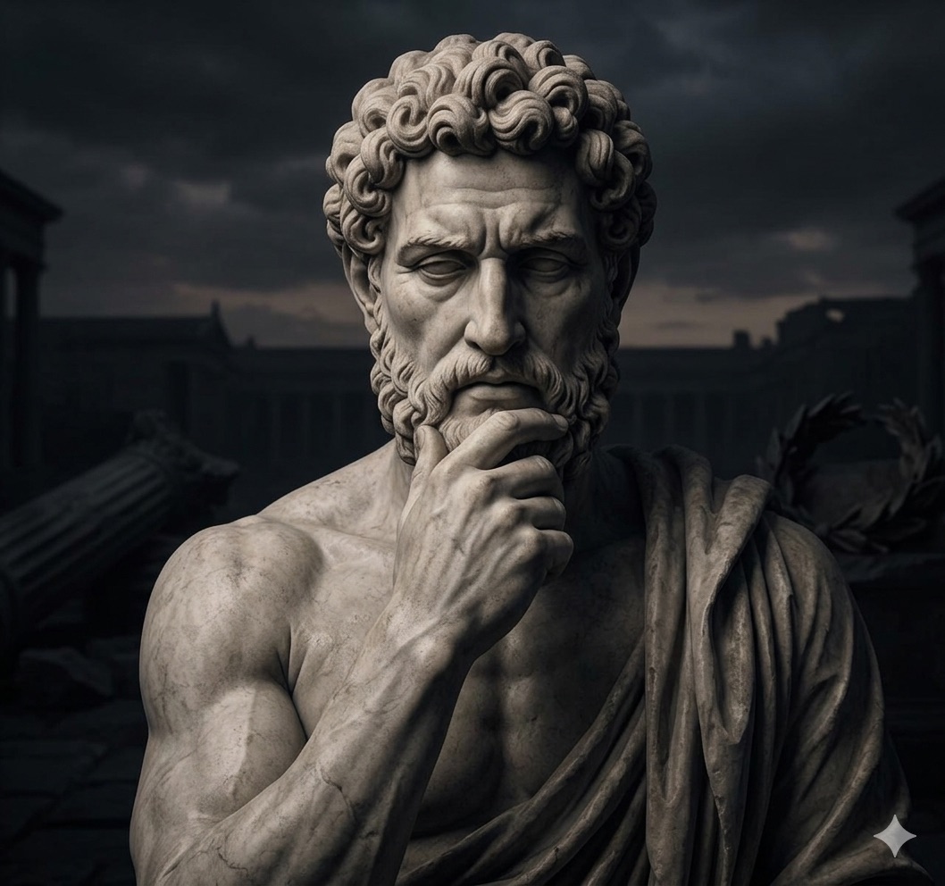 Stoic man thinking